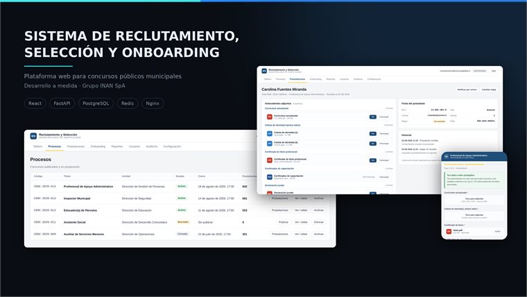 Pantalla La plataforma de la plataforma de reclutamiento