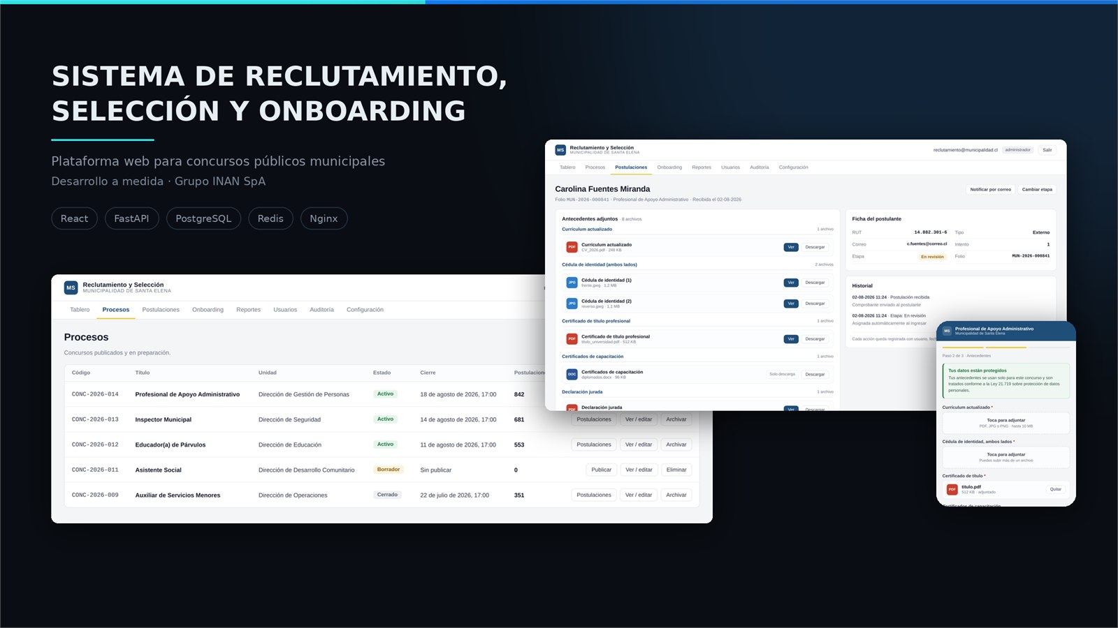 Reclutamiento, selección y onboarding en un solo lugar.